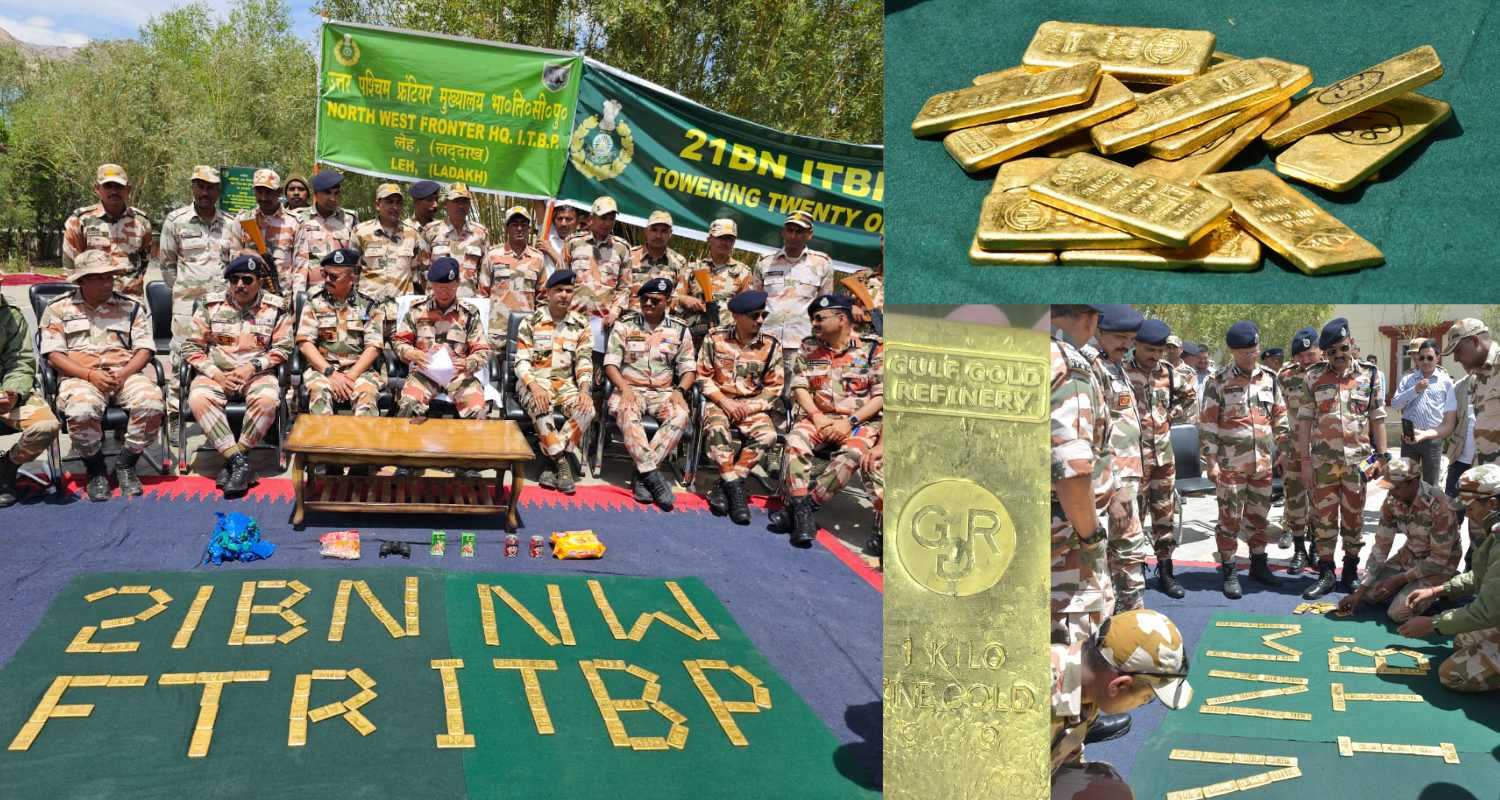 ITBP seizes 108 kg of gold near Indo-China border in Ladakh, 3 arrested. 