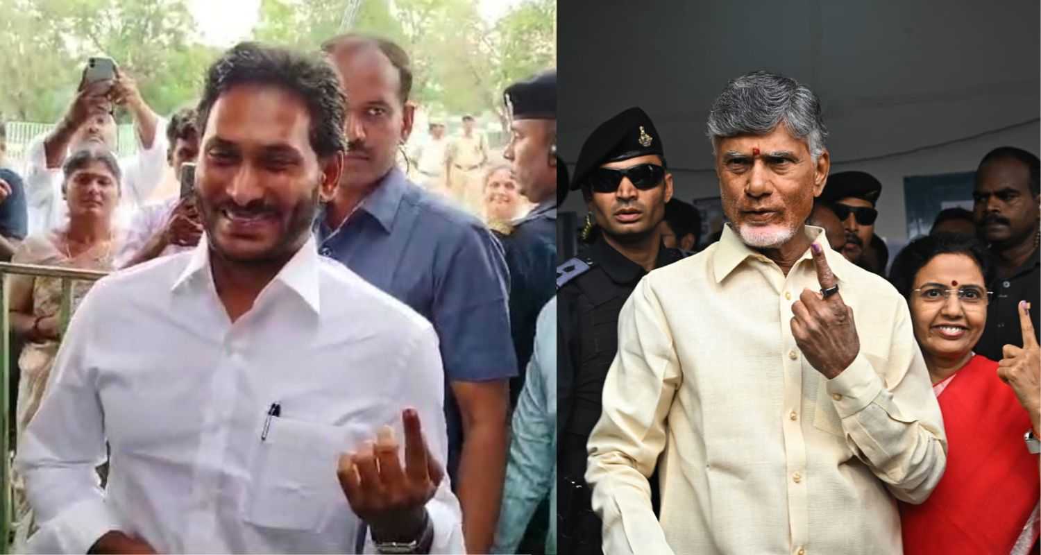 YS Jagan and TDP chief Naidu cast ballot 