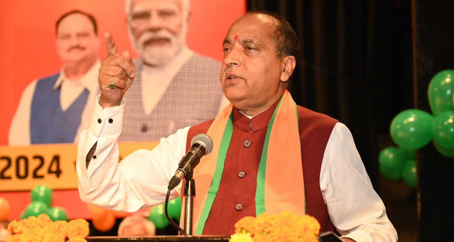 Himachal LoP Jai Ram Thakur at an event on Tuesday. 