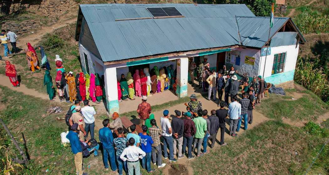 Doda: People wait in queues to cast their votes at a polling booth during the first phase of Jammu and Kashmir Assembly elections, in Doda district, J&K, Wednesday, Sept. 18, 2024. 