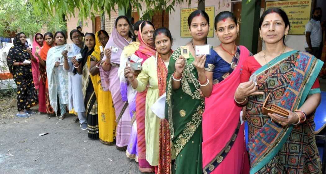 A scene from a polling station in Jharkhand during the 5th phase of the Lok Sabha elections.