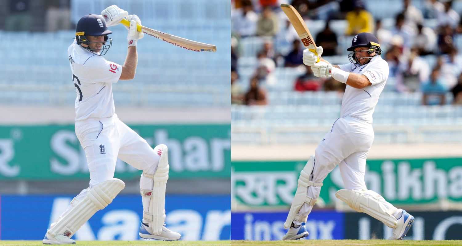 England Batsman Joe Root drives the ball for four during the ongoing Test Match.