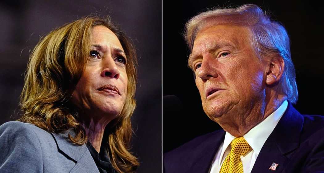 Vice President Kamala Harris (L), and former President Donald Trump (R).