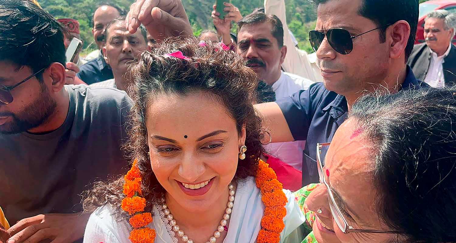 Actor Kangana Ranaut began her Lok Sabha election campaign in Mandi constituency on Friday with a roadshow, hailing Prime Minister Narendra Modi with "Jai Shri Ram" and asserting that the BJP's main agenda is development.