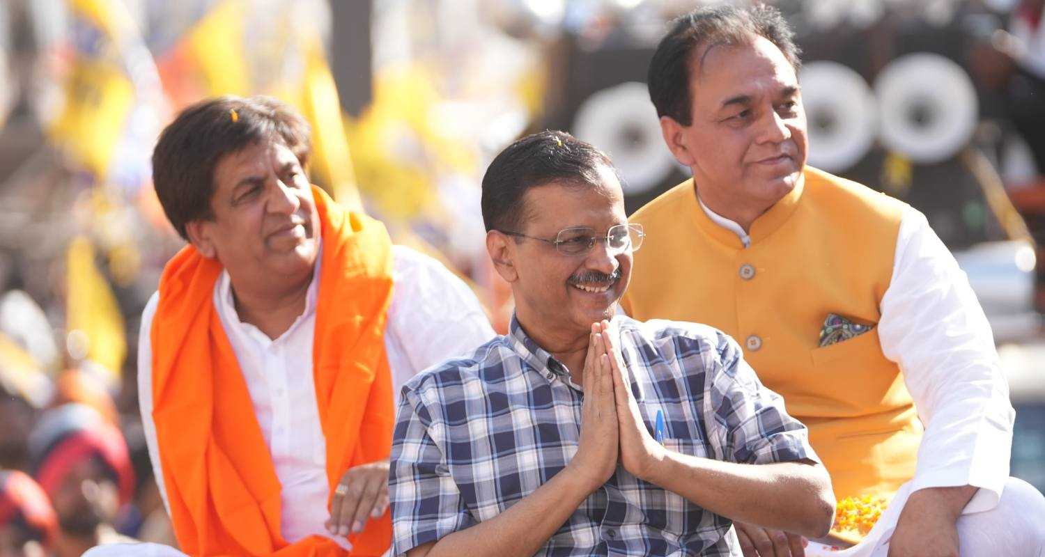 Arvind Kejriwal during rally in Punjab on Sunday. 