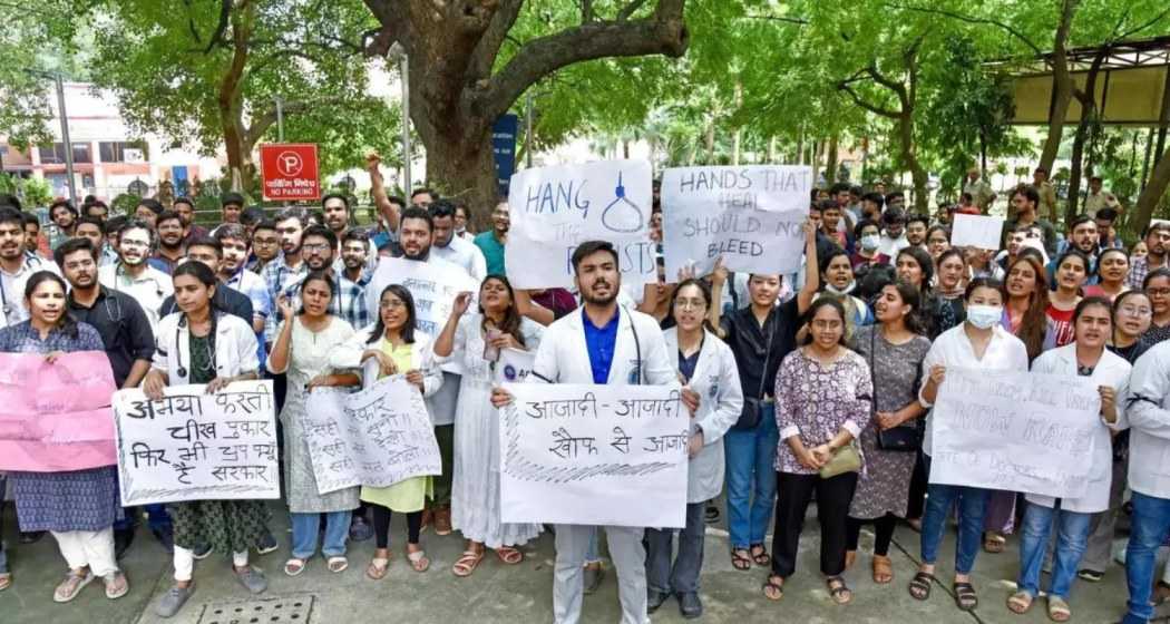 Doctors protest over the rape and murder of a trainee medic in Kolkata.