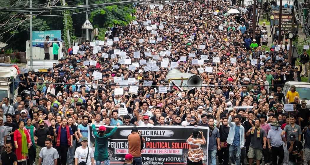 On June 24, Kuki-Zo community members held a peaceful protest demanding Union Territory status for their areas. 