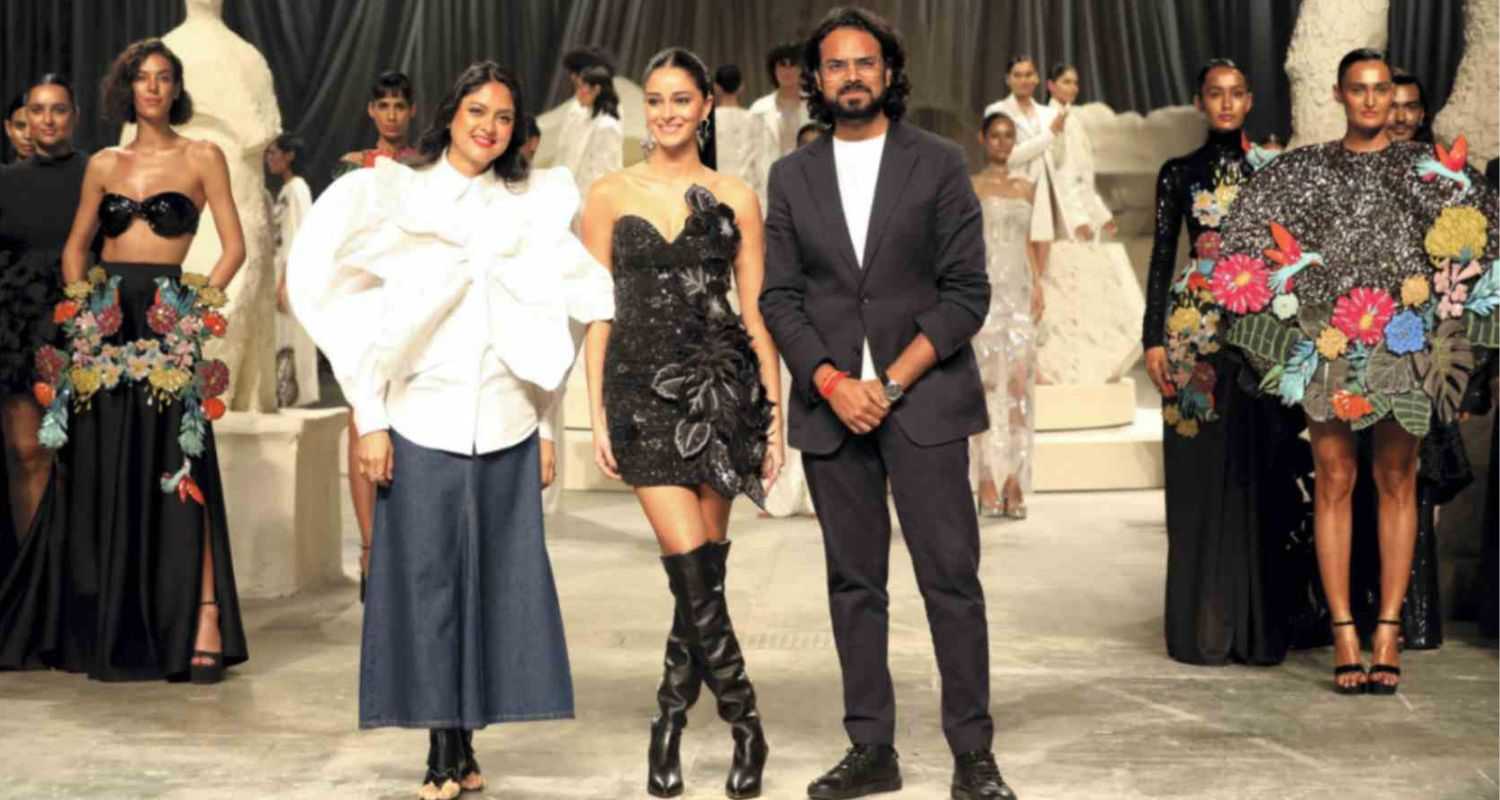 Actor Ananya Panday with designer Rahul Mishra.