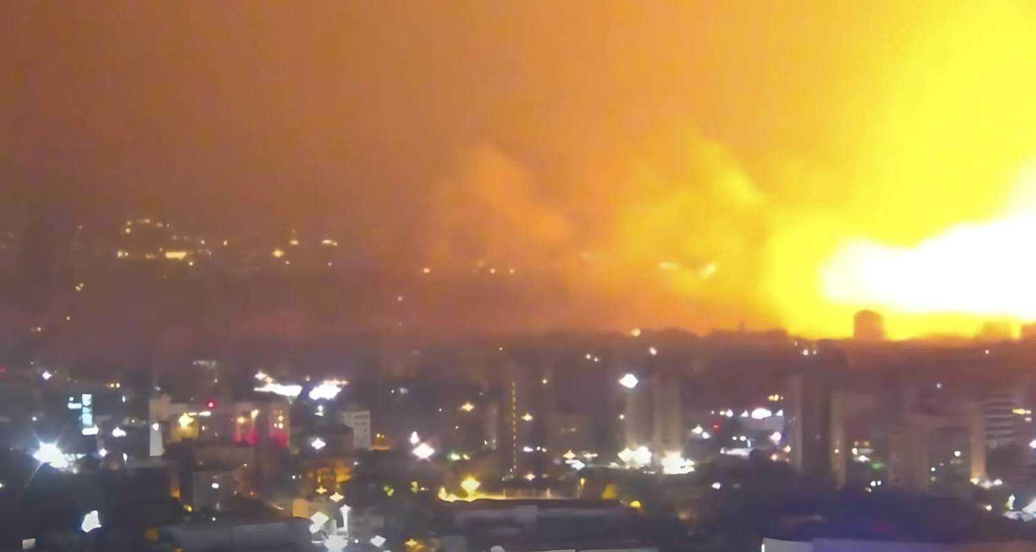 Screengrab: A series of explosions across southern suburbs of Beirut.