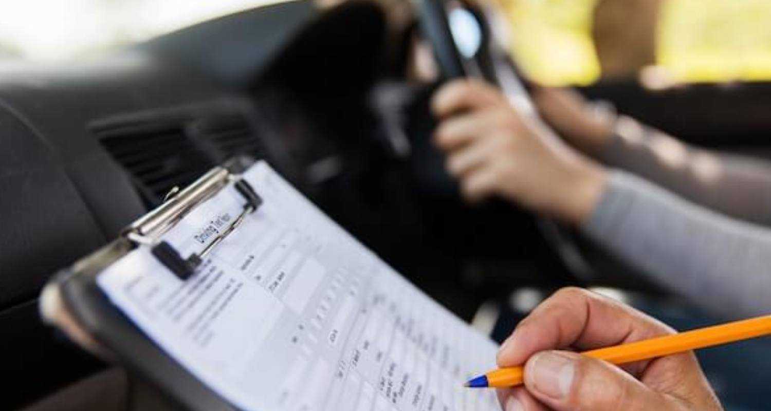 Image of a person during driving test. 