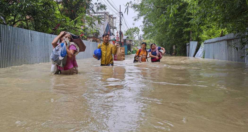 Manipur is flooded because of Cyclone Remal.