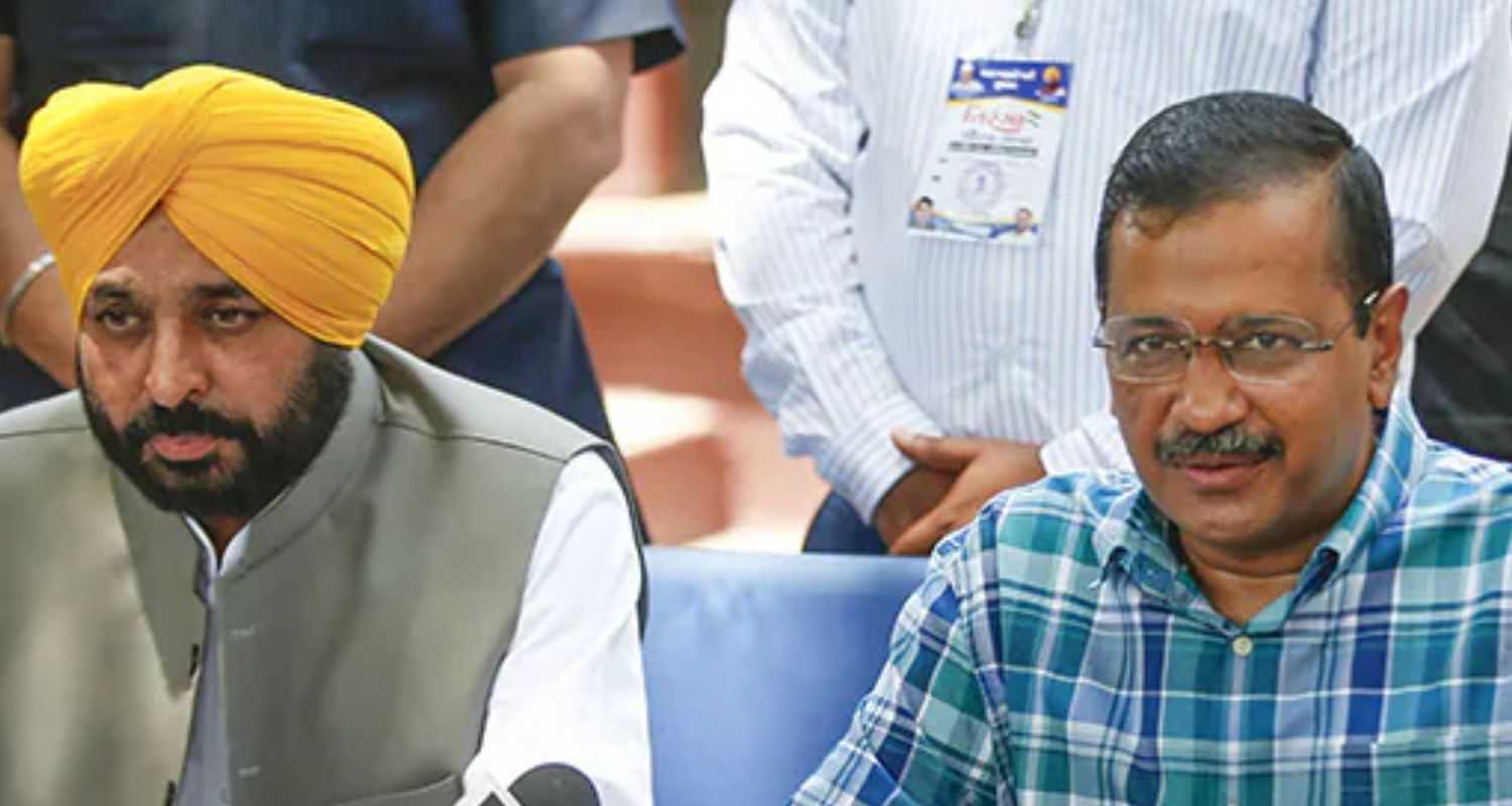 Punjab CM Mann with Arvind Kejriwal. 