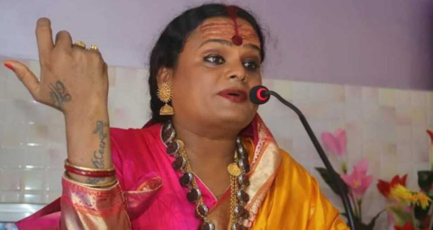 Transgender activist Meera Parida speaking at an event.