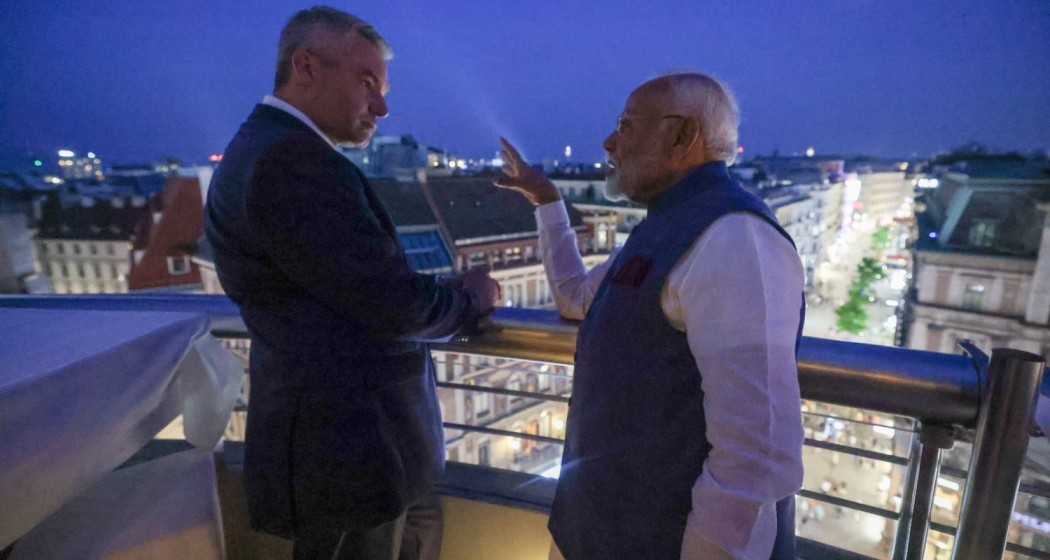 Prime Minister Narendra Modi engages in talks with Austrian Chancellor Karl Nehammer on Wednesday, marking the first visit by an Indian prime minister to Vienna in over 40 years.