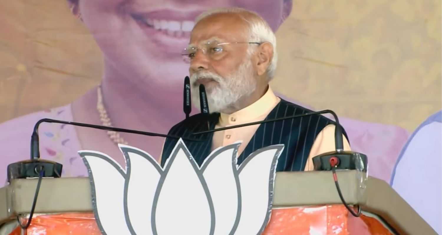 Prime Minister Narendra Modi addresses a massive rally in Barasa