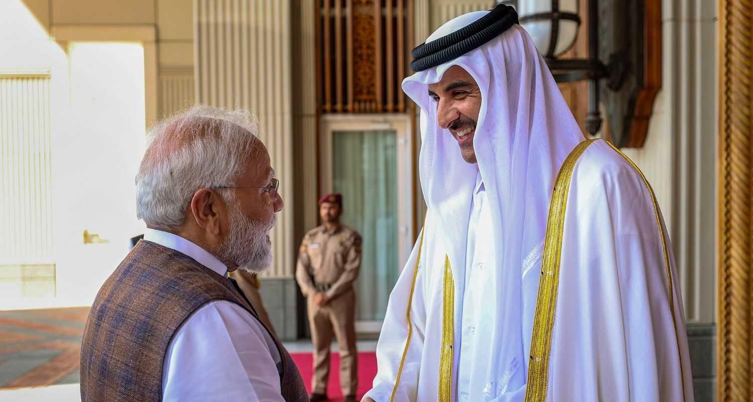 Prime Minister Narendra Modi during a bilateral meeting with the Emir of Qatar Sheikh Tamim bin Hamad Al Thani, in Doha on Thursday.