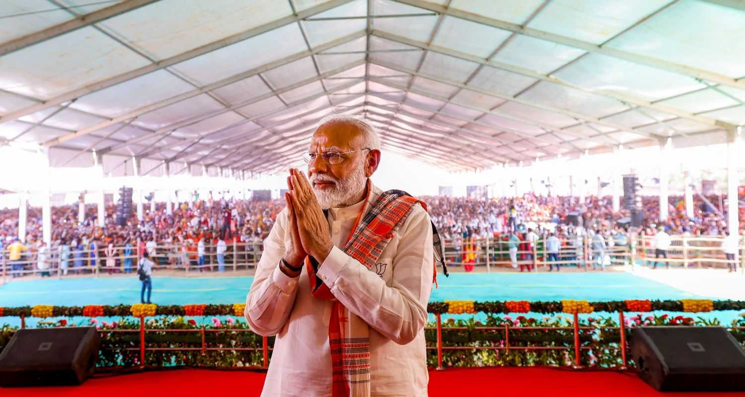 PM Modi at a rally in Bihar.