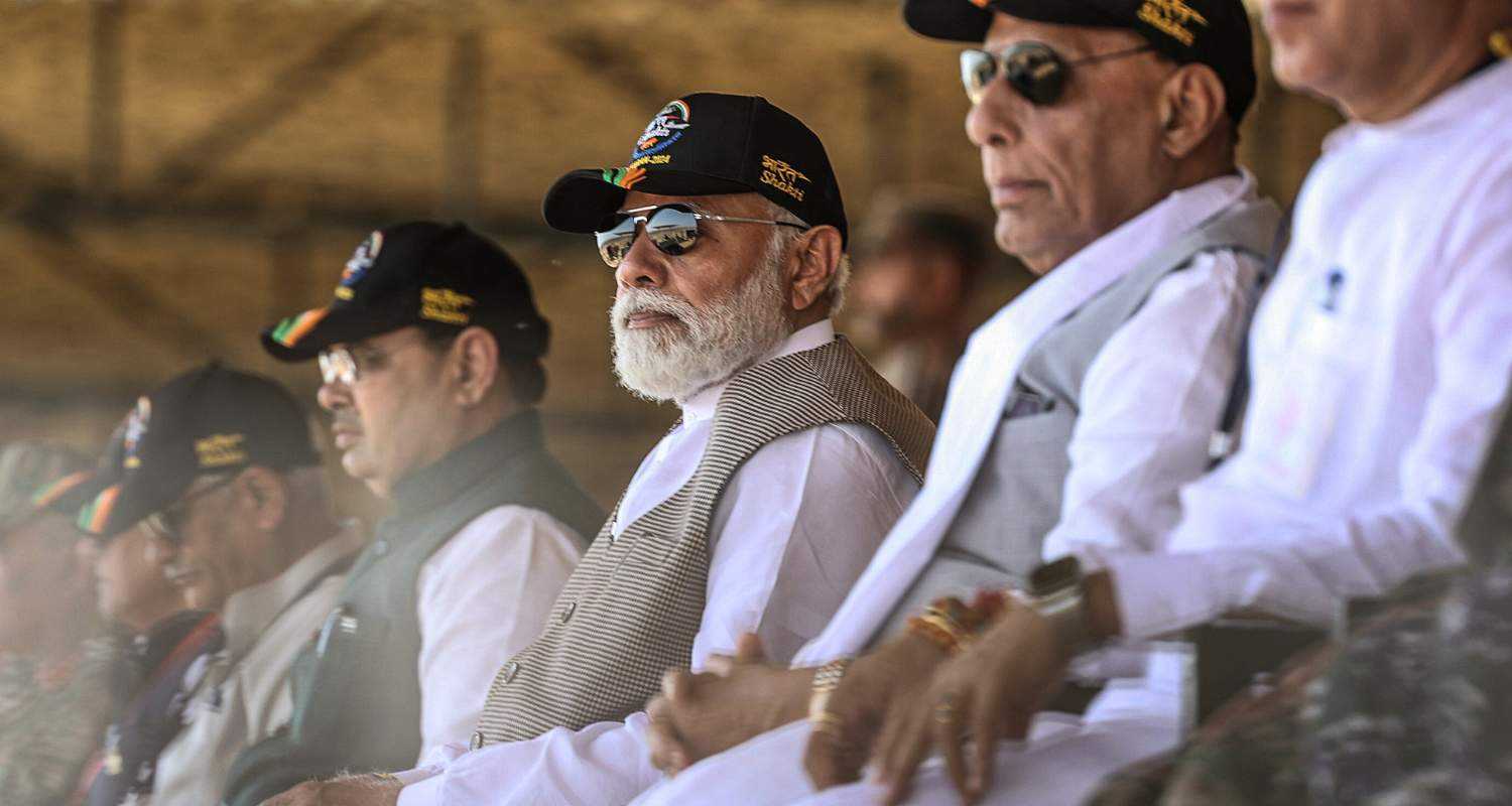 PM Modi at the Pokhran exercise.