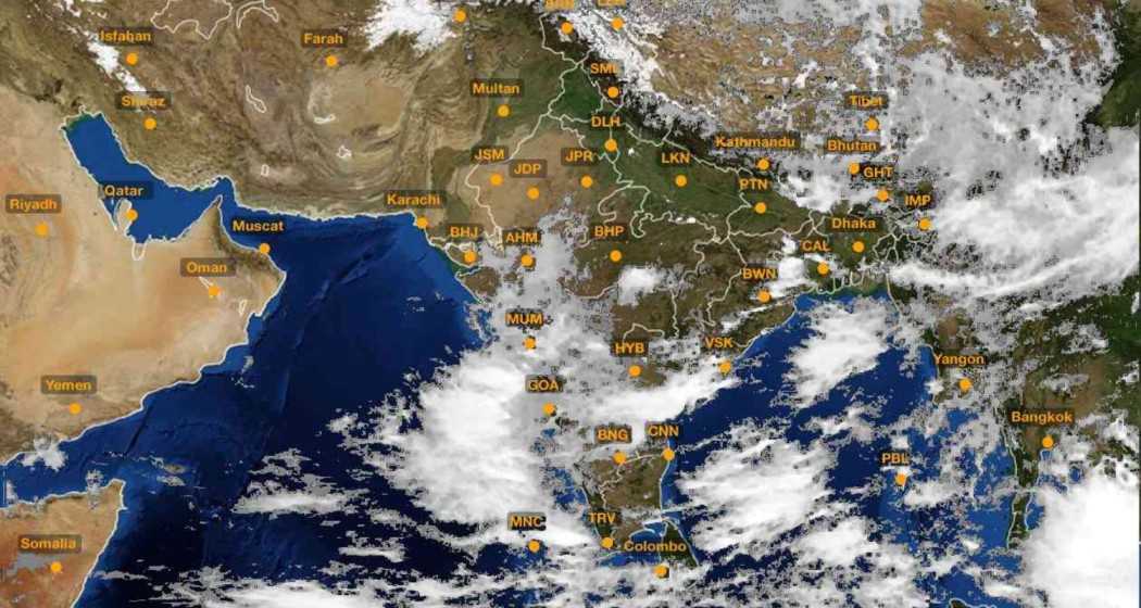 A representative image of the monsoon approaching the northeastern states of India.