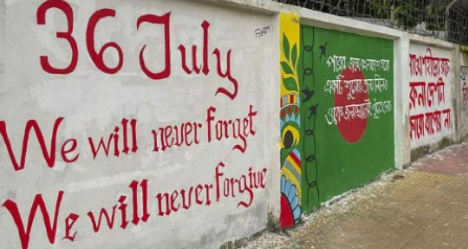 Artworks grow on Dhaka walls to memorialise protests
