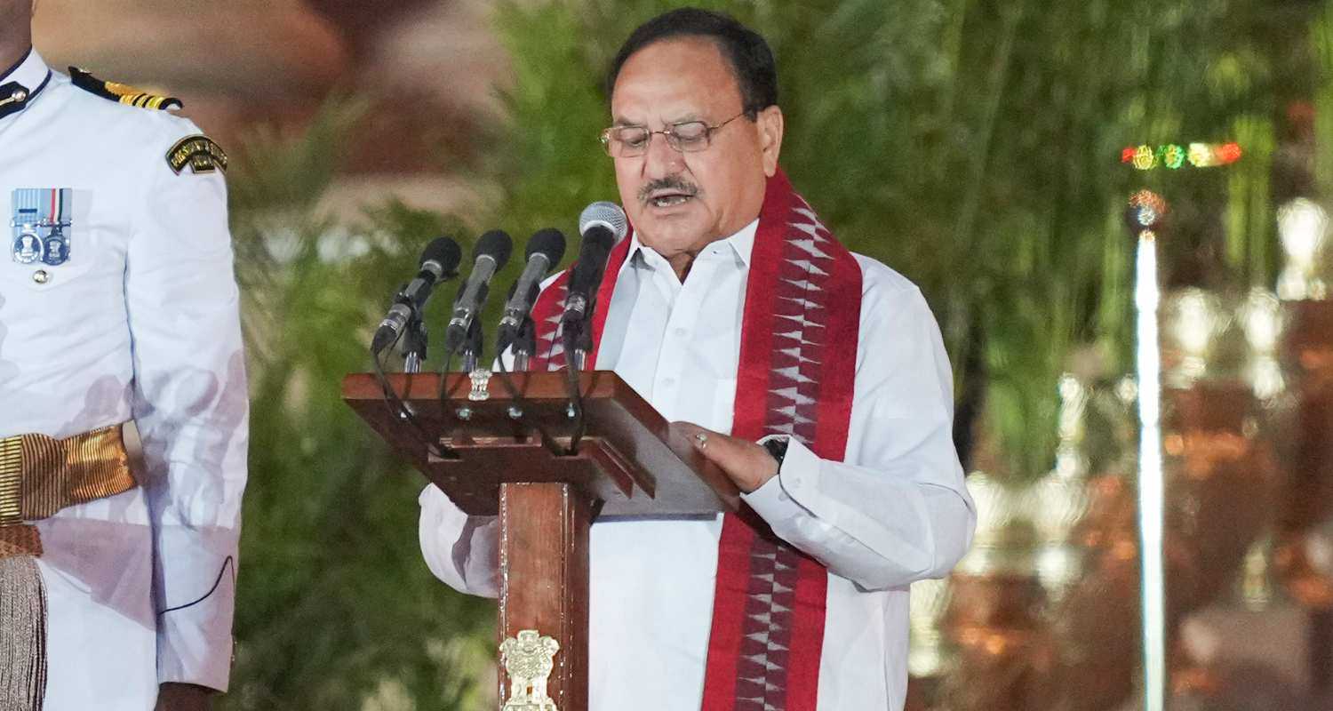 BJP leader JP Nadda takes oath as minister during the swearing-in ceremony of new Union government, at Rashtrapati Bhavan in New Delhi, Sunday, June 9, 2024. 