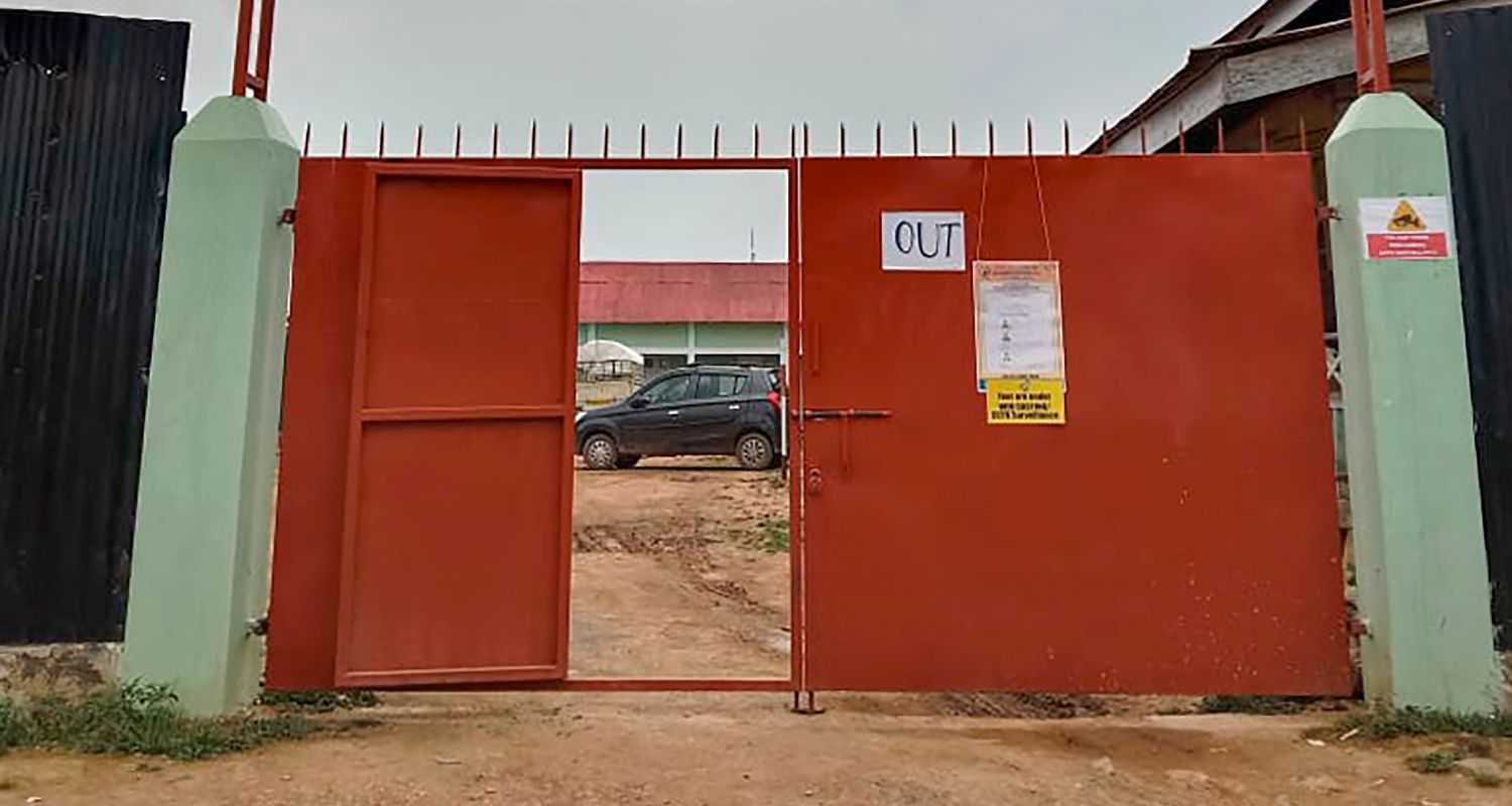 A polling station wears deserted look during the first phase of Lok Sabha elections, in Shamator, Nagaland, Friday, April 19, 2024. Eastern Nagaland Peoples Organisation (ENPO) has decided to abstain from participating in the Lok Sabha election in districts of Mon, Tuensang, Kiphire, Longleng, Noklak, and Shamator in protest against the delay of its demand for a Frontier Nagaland Territory (FNT).