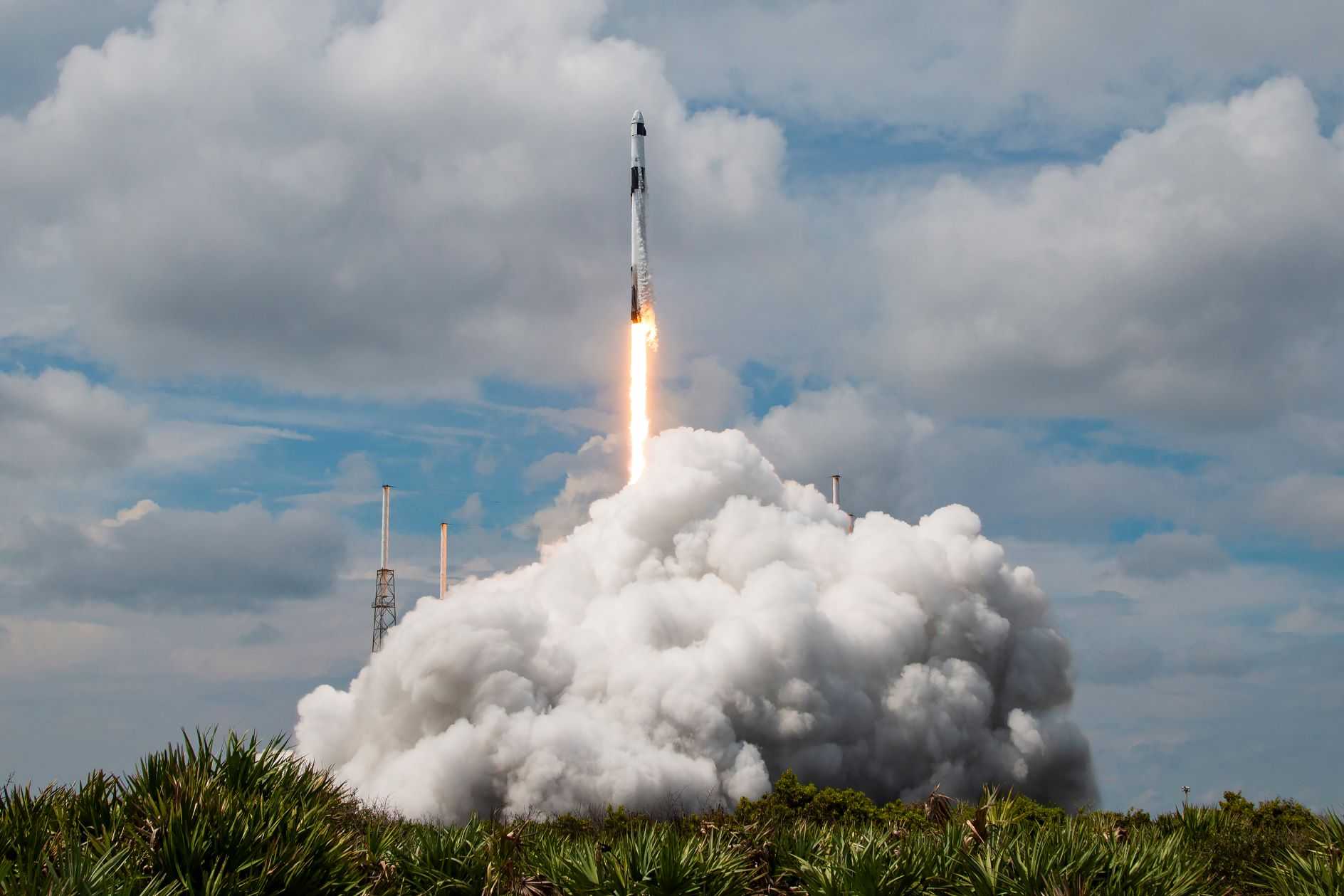 Soon after the Crew-9 mission launch the Falcon 9 detached while the Dragon spacecraft flew on with NASA astronaut Nick Hague and Roscosmos cosmonaut Aleksandr Gorbunov for its rendezvous with  the ISS.