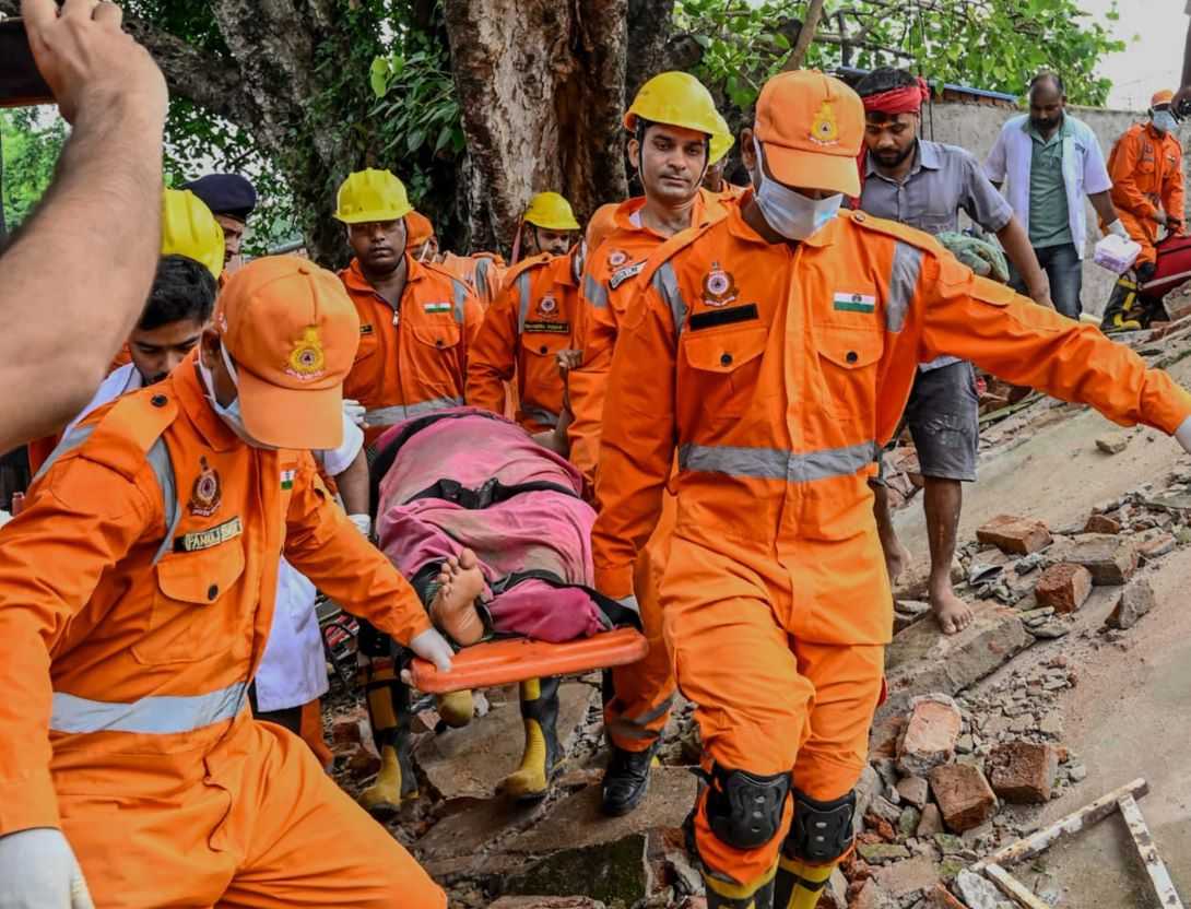 Several persons were feared trapped under the debris of a two-storey building