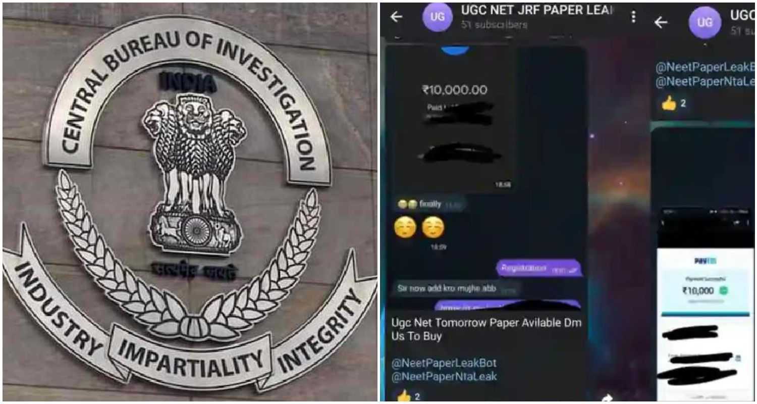 A screenshot displaying transactions on Telegram, where leaked exam papers were sold for ₹5,000 to ₹10,000 (R).