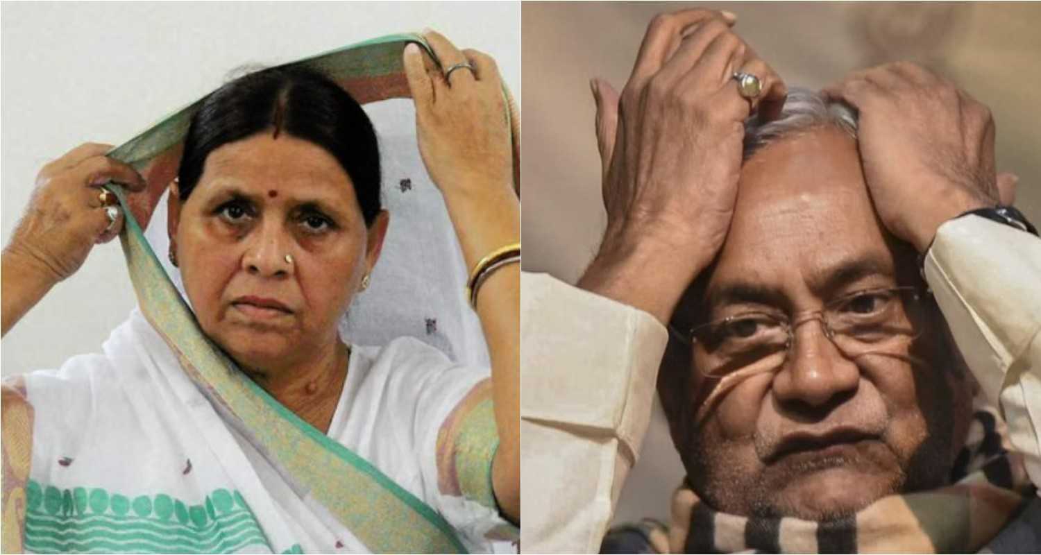 Former Chief Minister of Bihar Rabri Devi (L), Bihar Chief Minister Nitish Kumar (R).