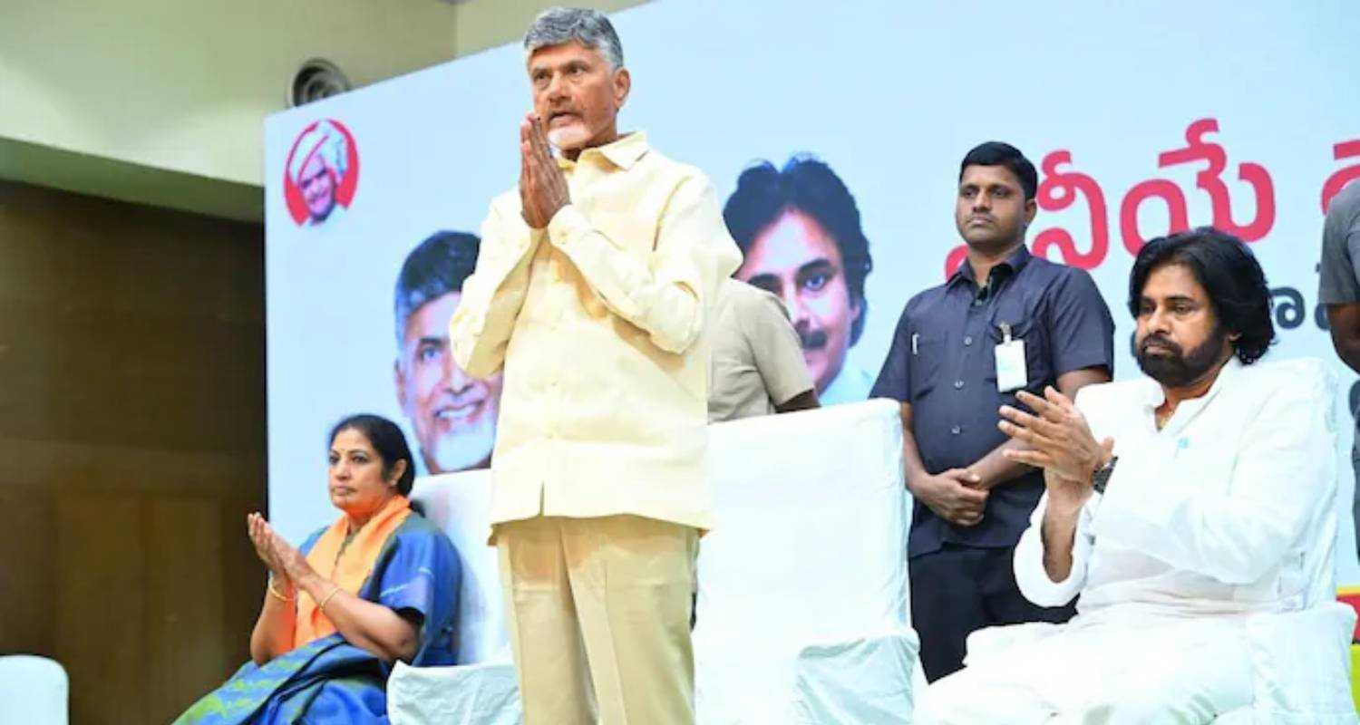 Chandrababu Naidu during a public meeting.