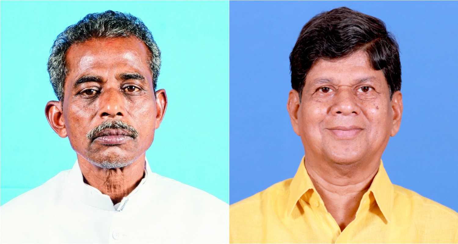 Sanatan Mahakud, contesting from the Champua segment under the BJD banner (L), Independent candidate from Ghasipura, Soumya Ranjan Patnaik (R).