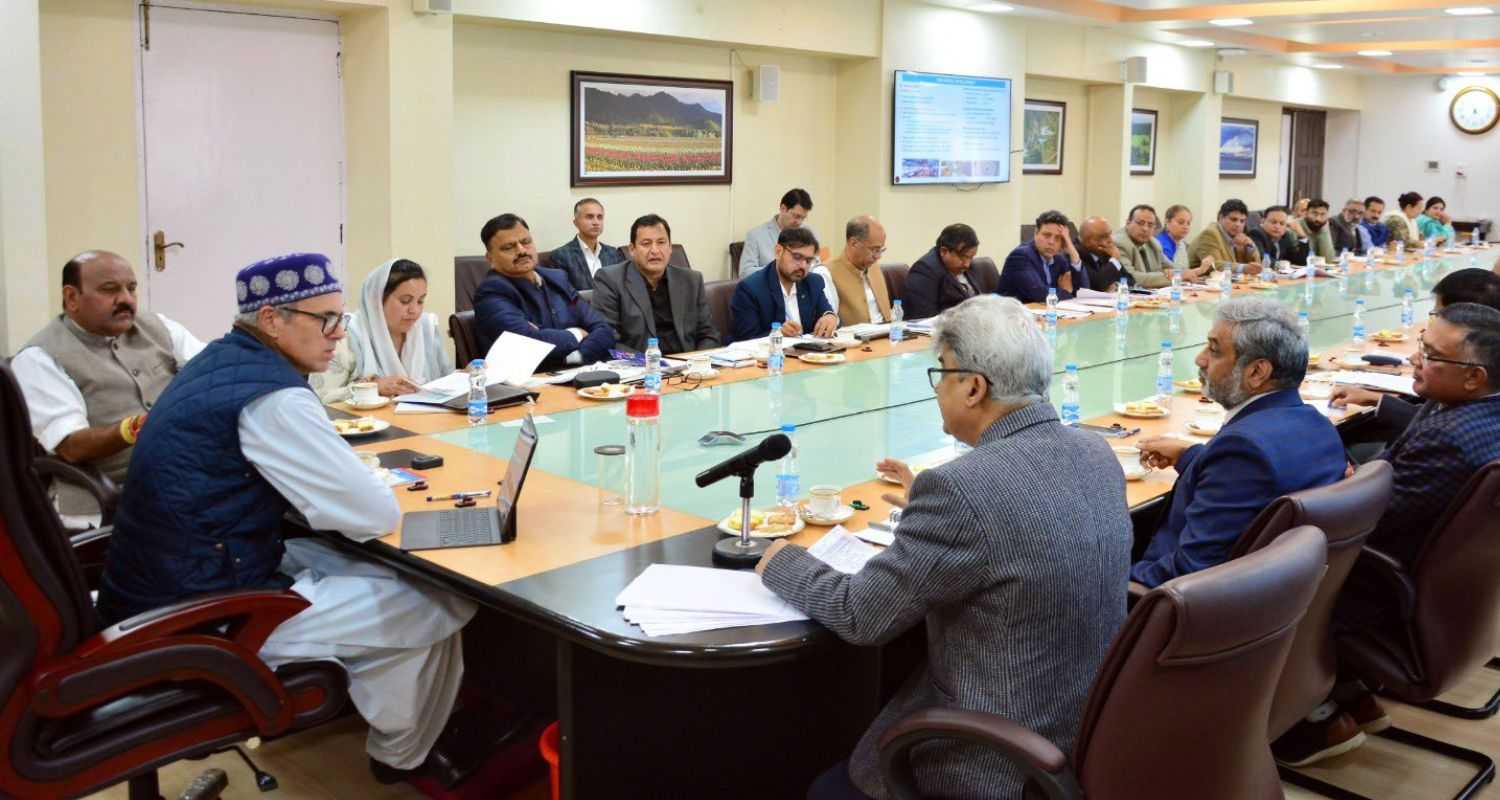 CM Omar Abdullah chairing a cabinet meeting. File photo.