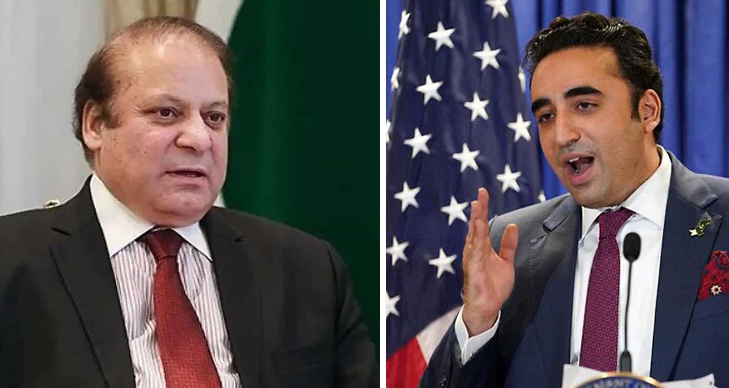 Pakistan Muslim League-Nawaz's Nawaz Sharif and  Pakistan Peoples Party's Bilawal Bhutto-Zardari