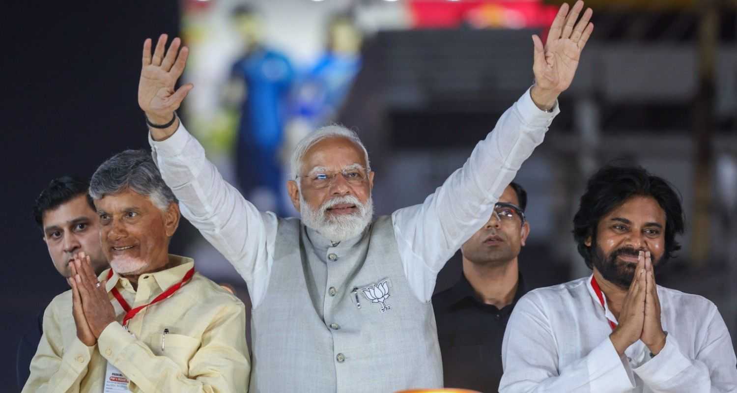 PM Narendra Modi in Andhra Pradesh, ahead of the polls. 