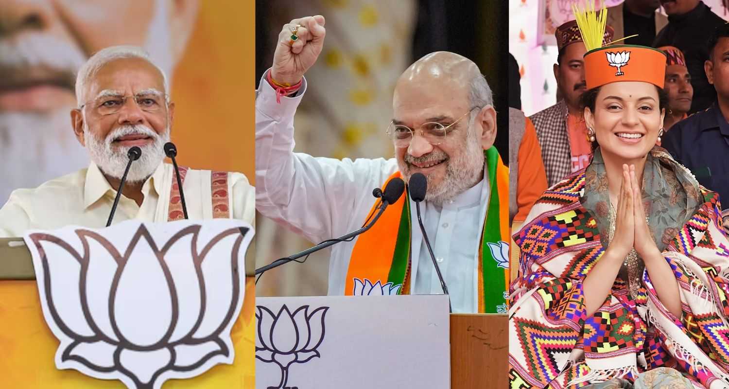 PM Modi, Amit Shah and Kangana Ranaut.