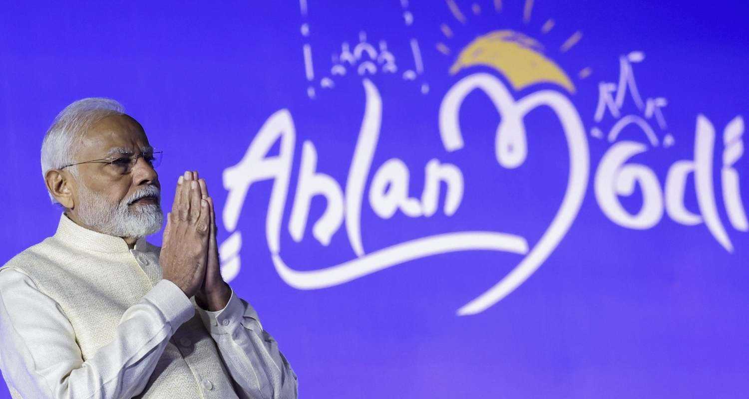 Prime minister Nareendra Modi at the ahlan modi event