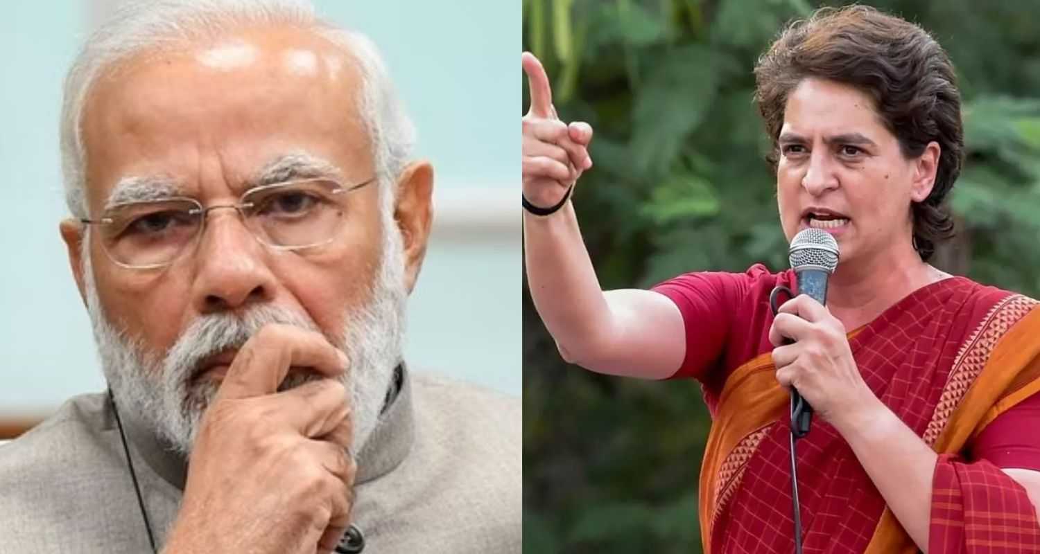 PM Modi (Left), Priyanka Gandhi (Right). 