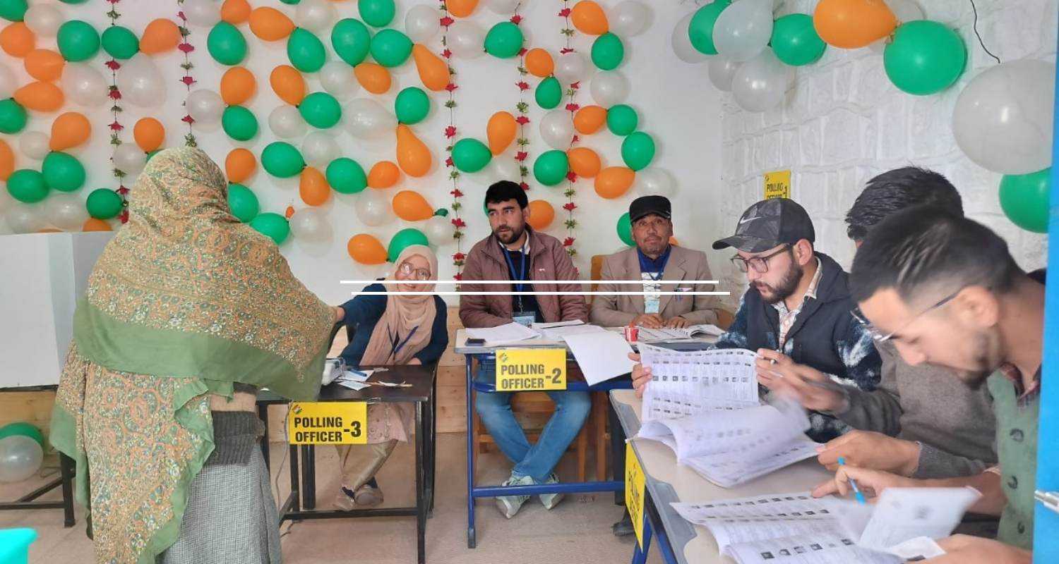 A polling station in Ladakh. Image via CEO Ladakh on X.