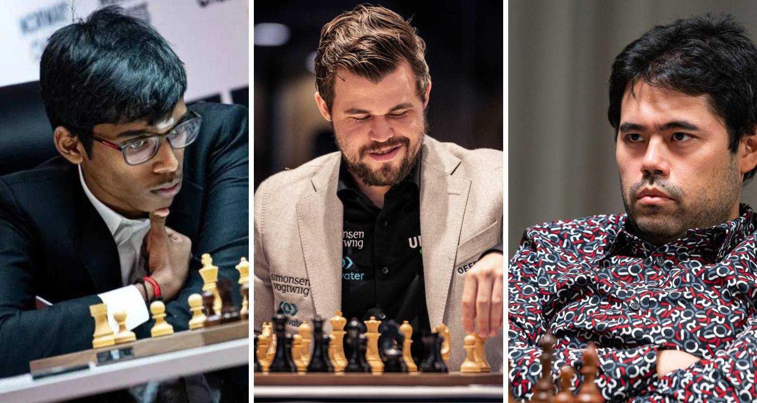 R Praggnanandhaa, Magnus Carlsen and Hikaru Nakamura.