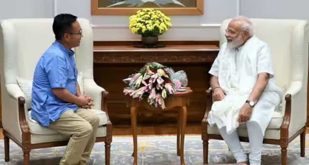 Sikkim Chief Minister Prem Singh Tamang with Prime Minister Narendra Modi. File photo.