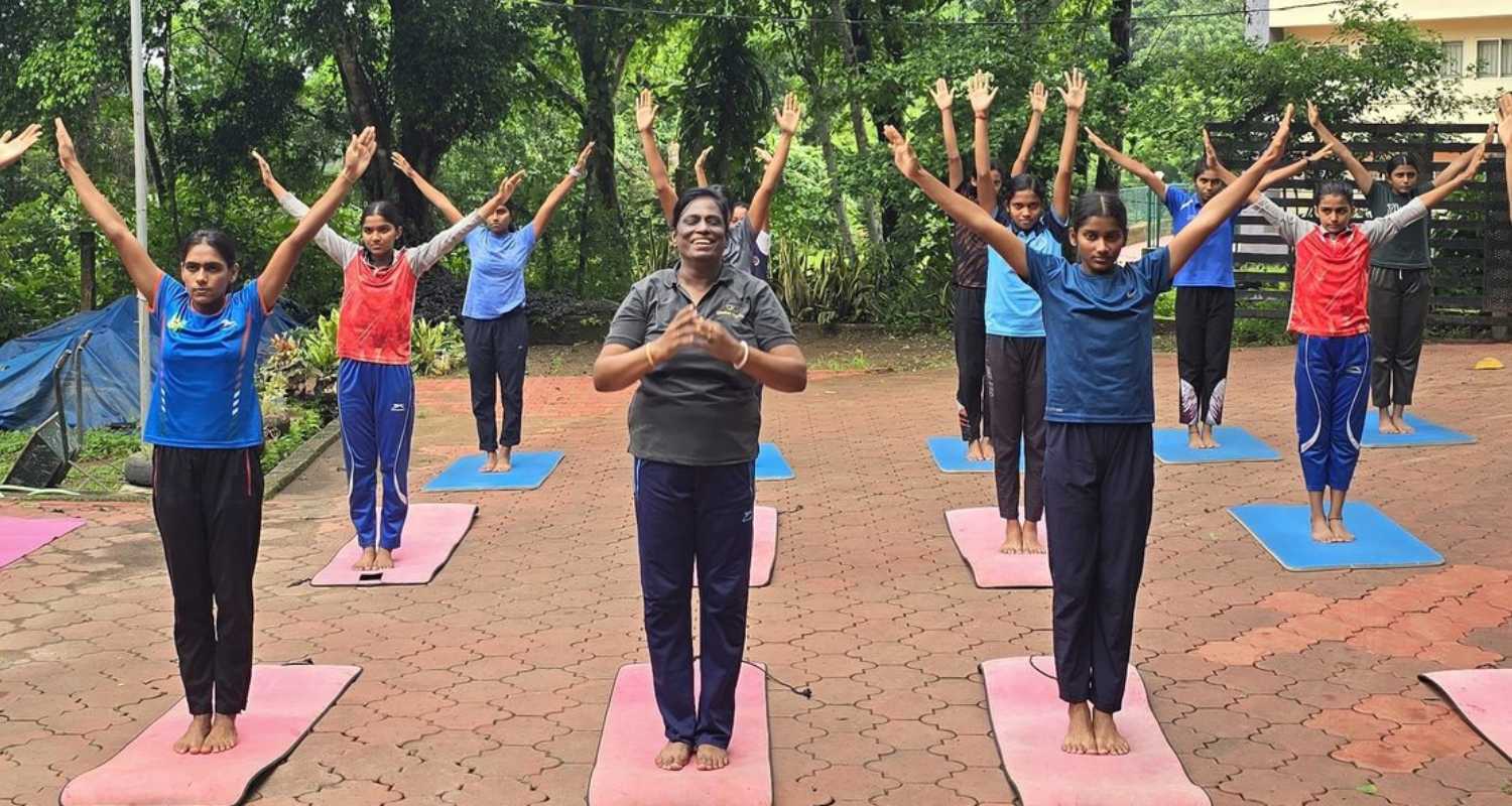 PT Usha doing yoga. 