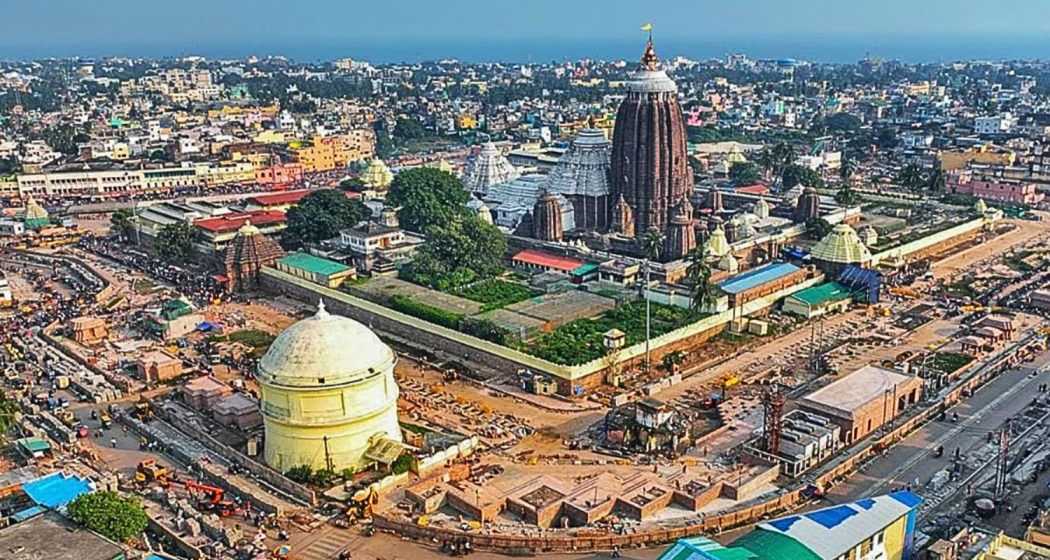 An aerial view of the iconic Jagannath temple in Odisha's Puri.