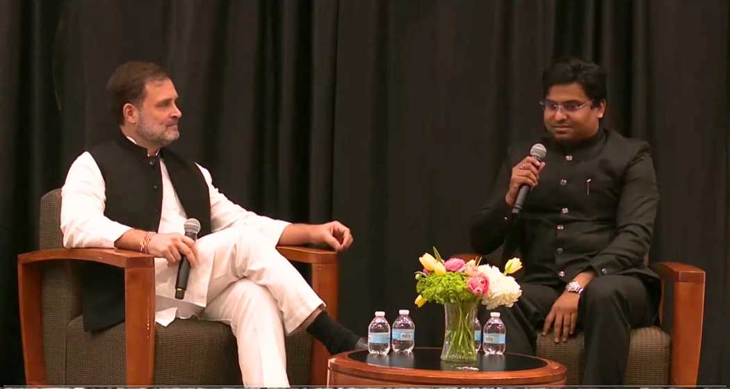 Rahul Gandhi speaks on Indian politics and spirituality during an interaction at the University of Texas in Dallas, US.