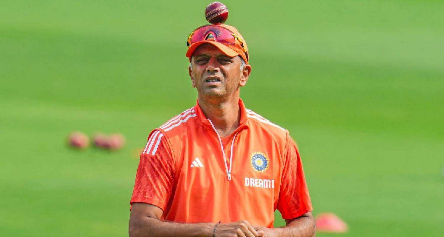 Rahul Dravid during the practice session. 