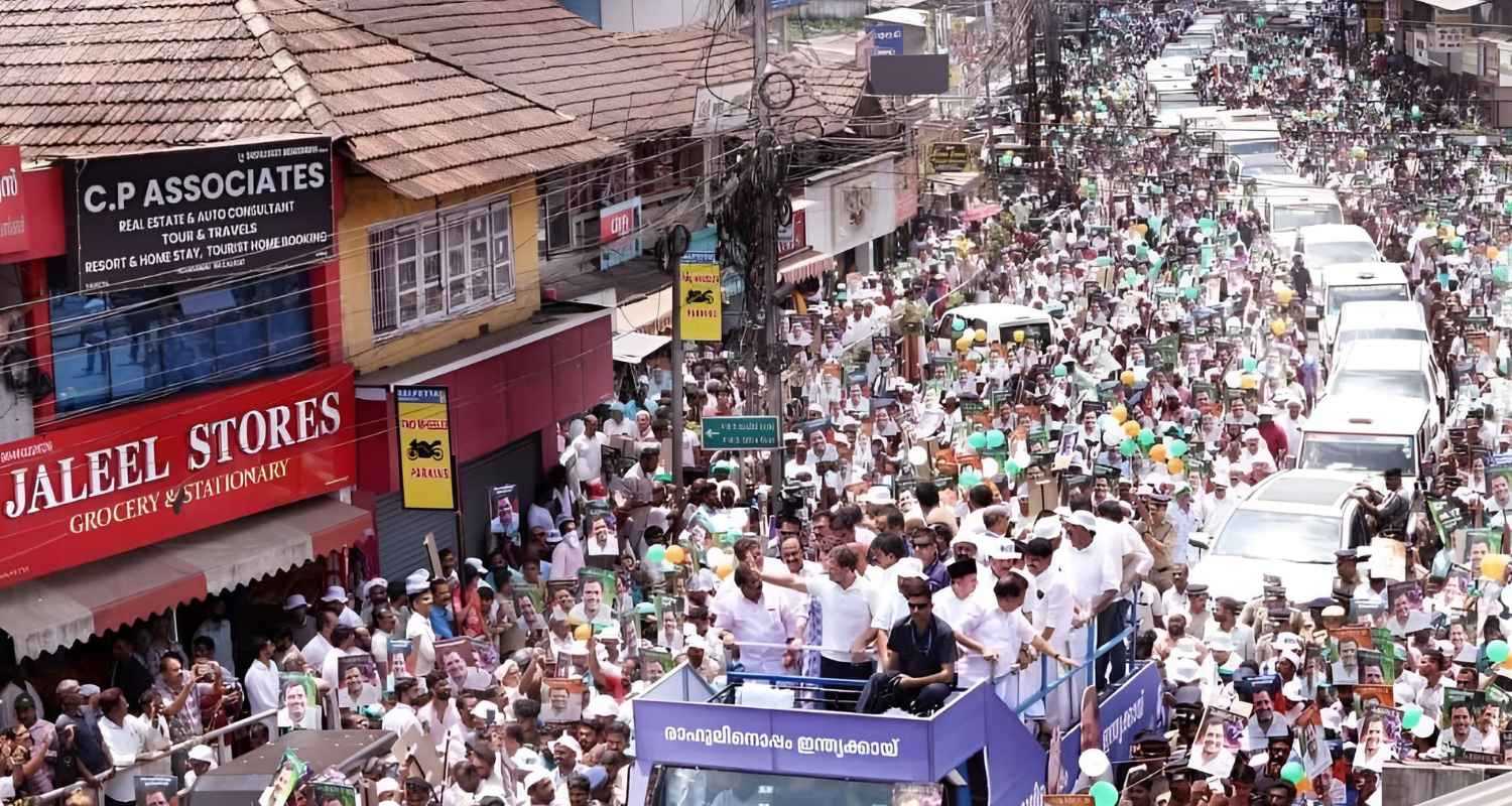 Rahul Gandhi's rally in Wayanad after filing nomination.