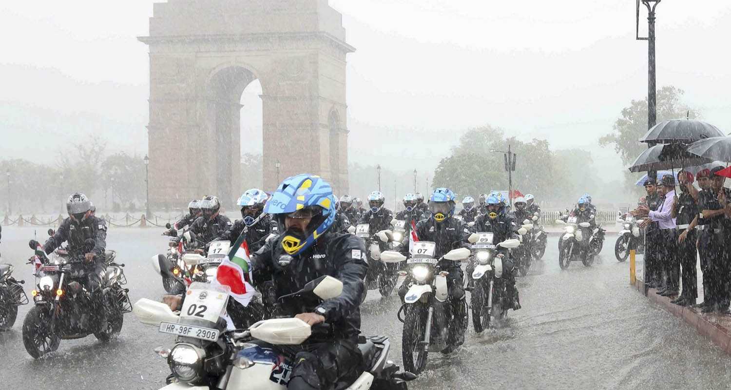 Heavy rainfall in Delhi. 