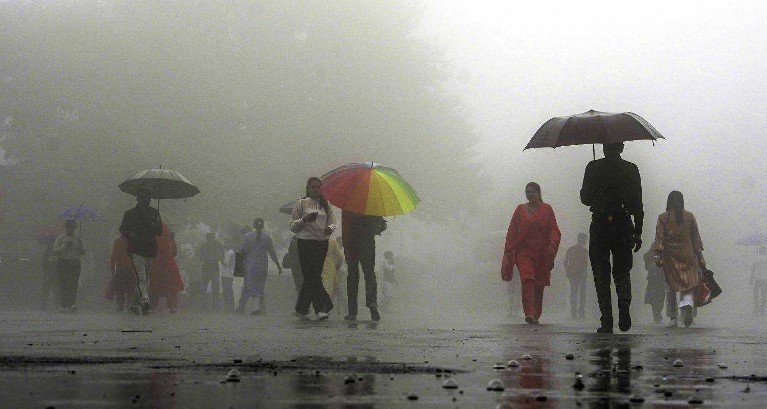 Heavy rainfall in Shimla. Image via PTI.