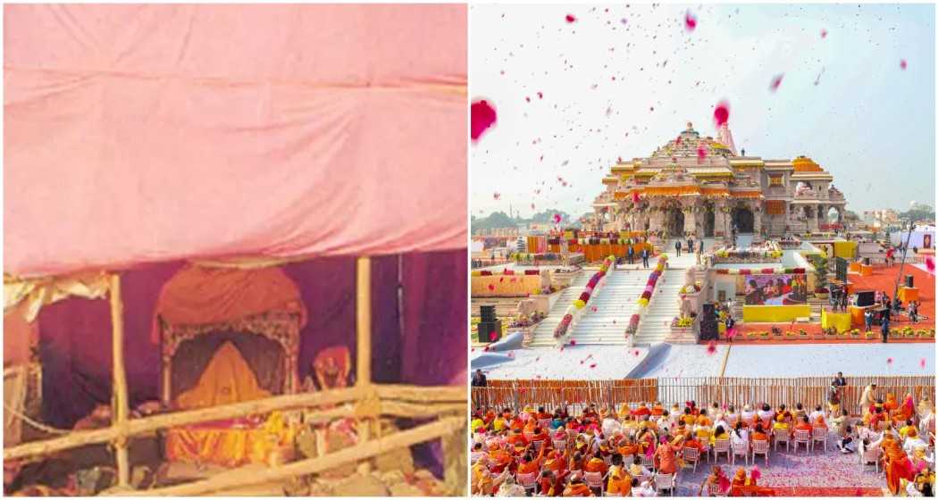 Ayodhya's Ram Mandir - Past image and newly built grand Mandir 