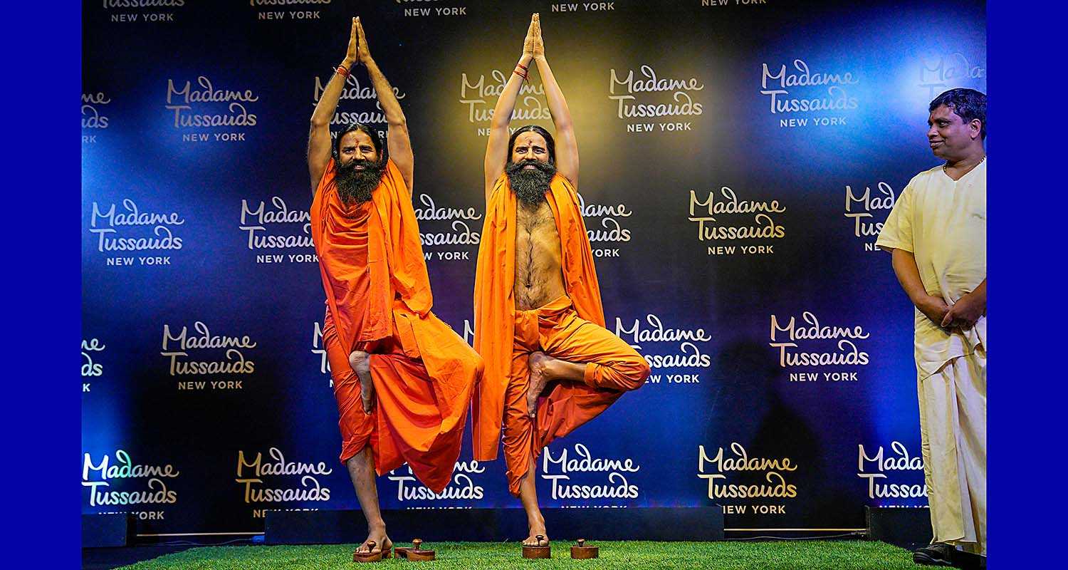 Baba Ramdev life-size wax figure unveiled in Delhi by Madame Tussauds New York